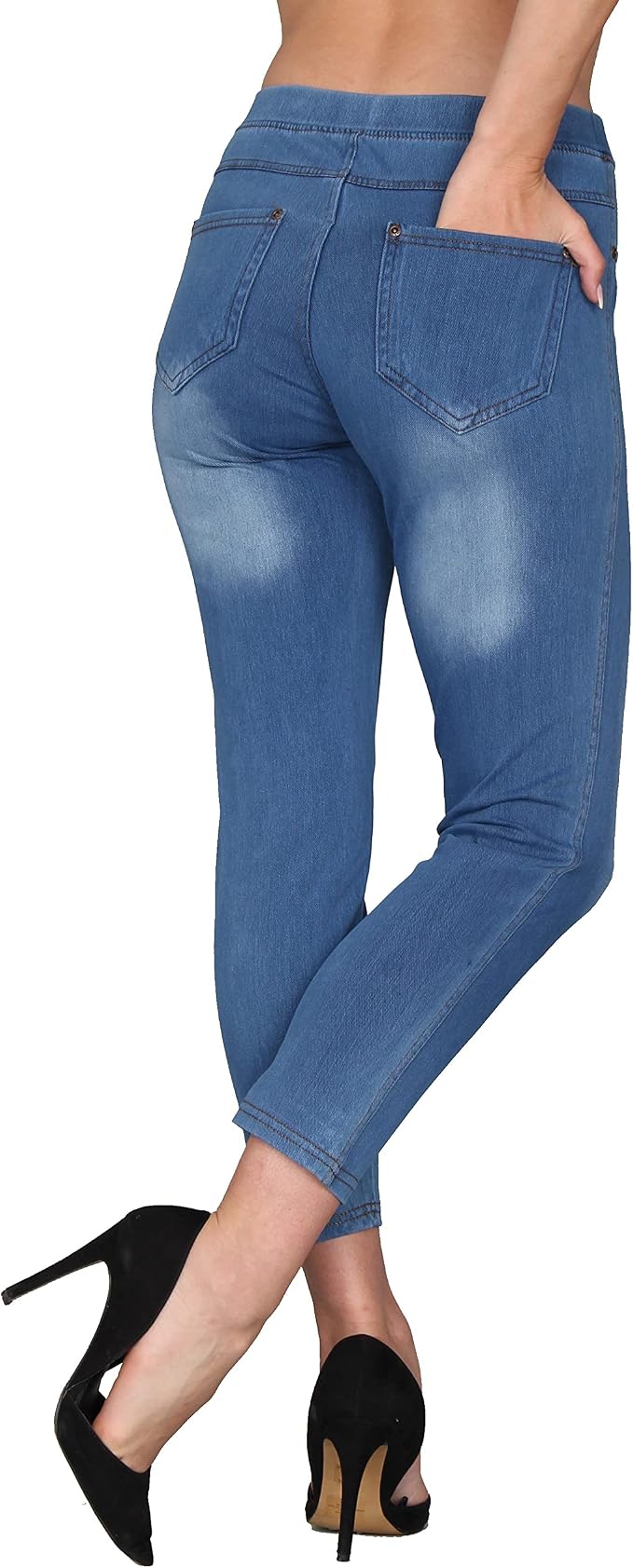 Capri Light Blue With Gold Stitching