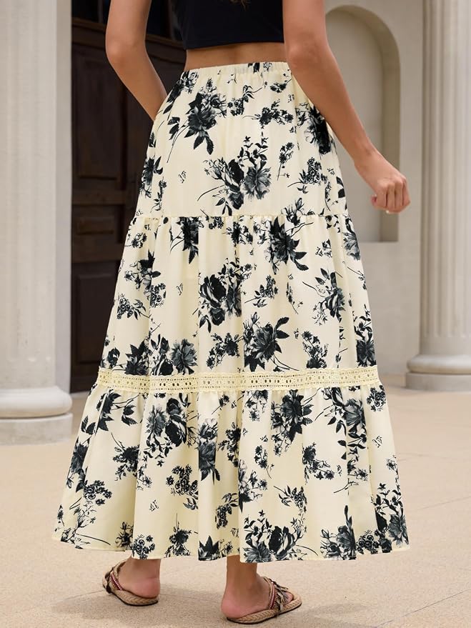 ‌apricot Black Floral