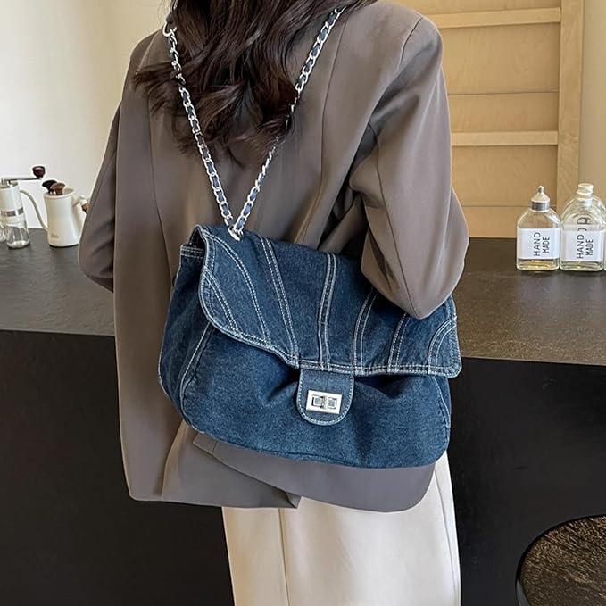 #C Dark Blue Denim Bag