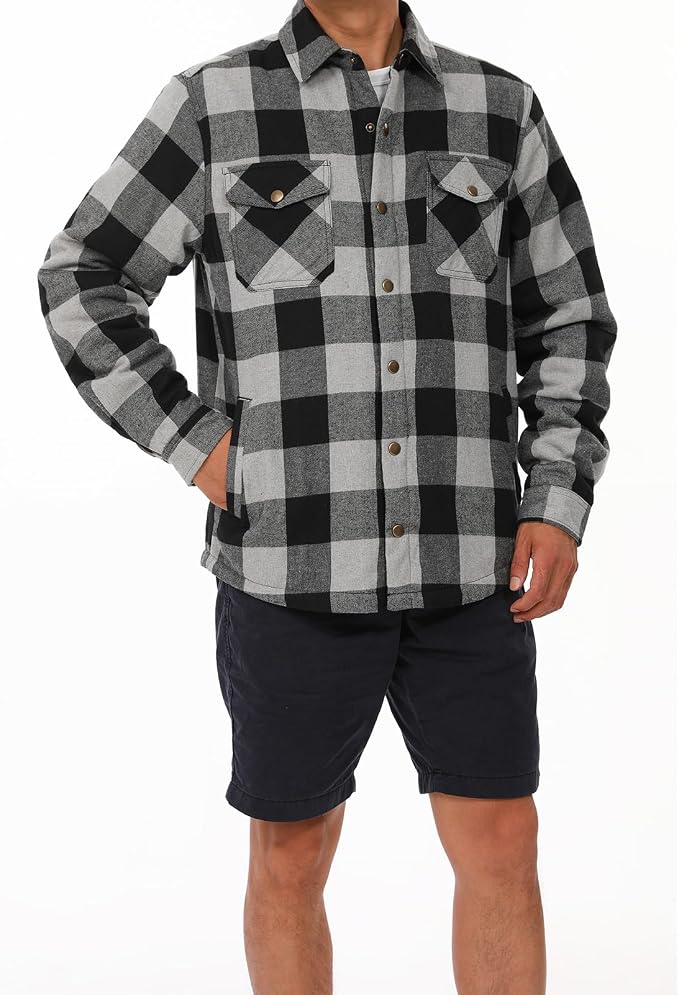 Sherpa Lined Buffalo Plaid Grey