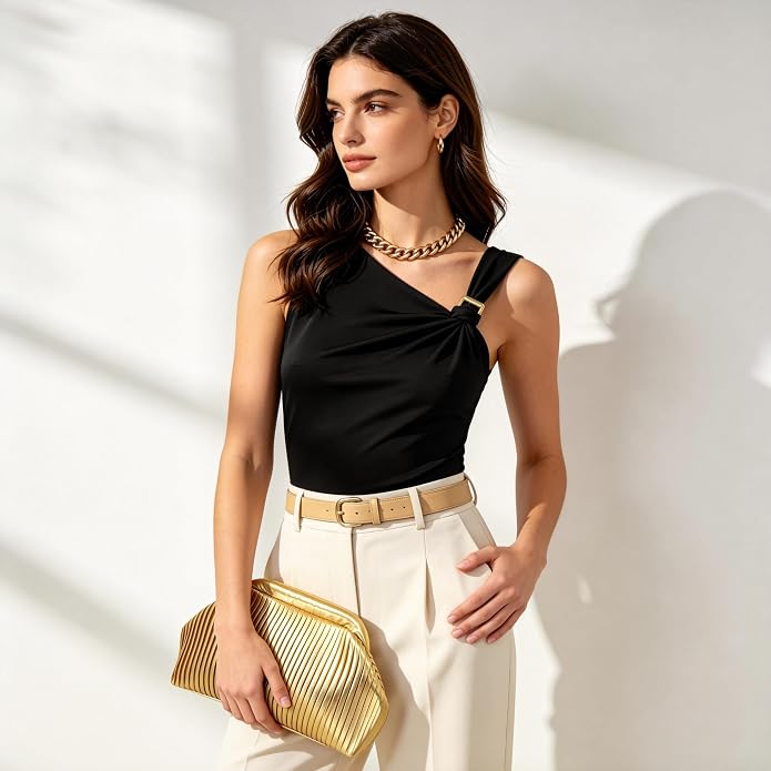 Gold Pleated Cloud Clutch