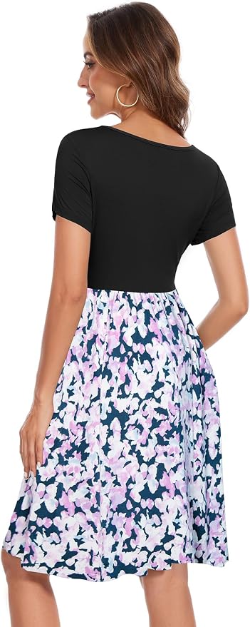 Black-floral Purple Navy