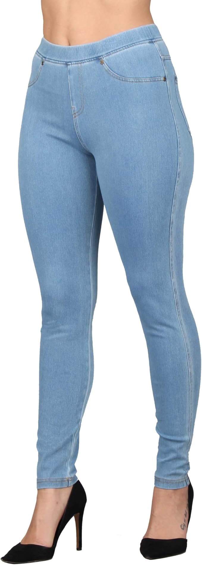 Light Blue With Gold Stitching