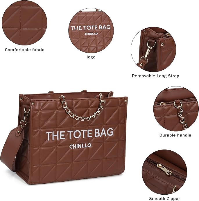 Brown-quilted
