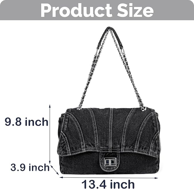 #C Black Denim Bag