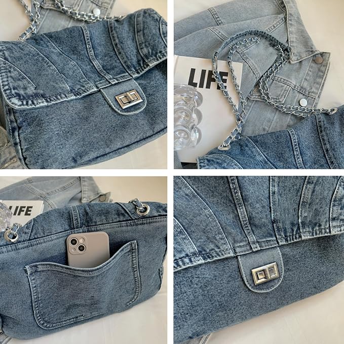 #C Dark Blue Denim Bag