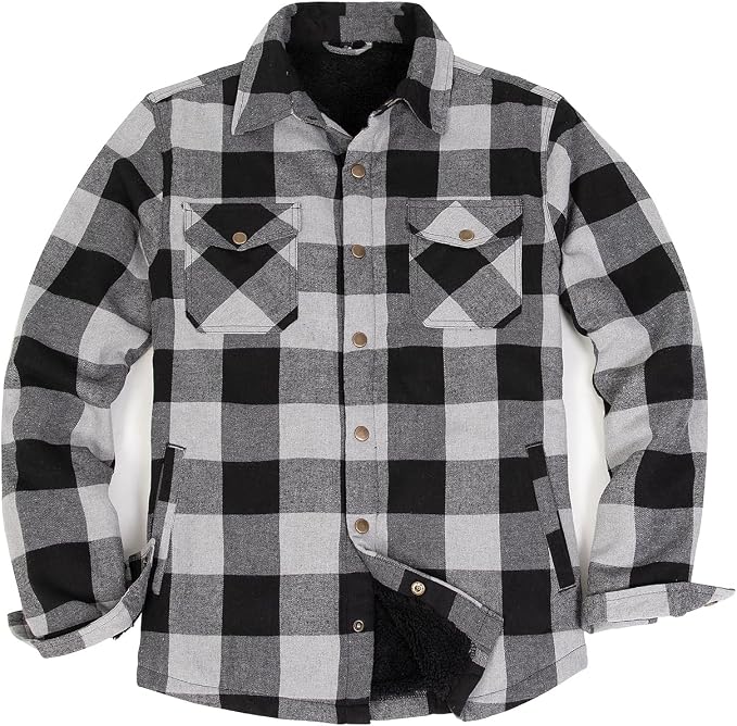 Sherpa Lined Buffalo Plaid Grey