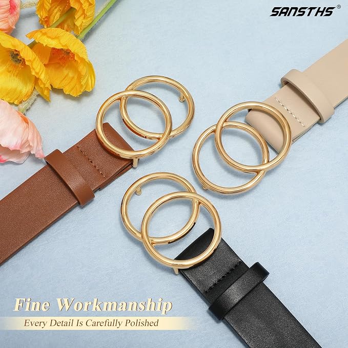 3 Pack-black+brown+beige