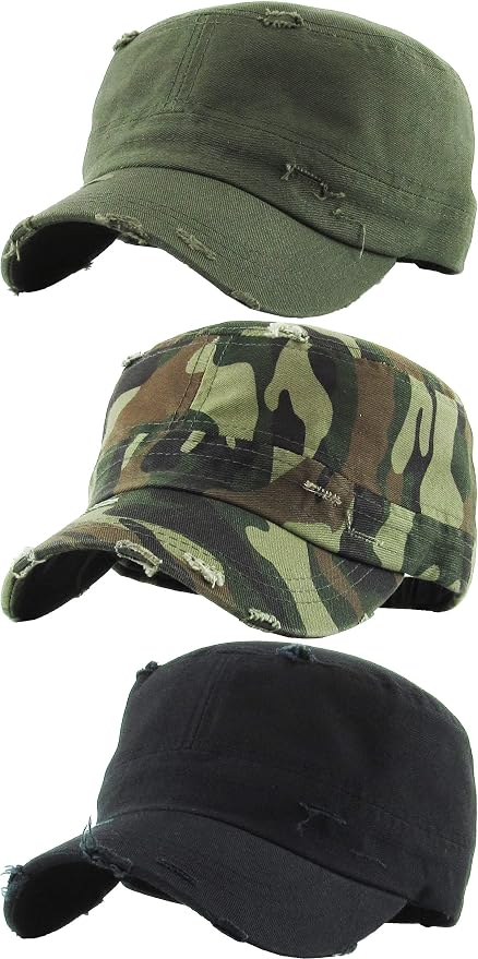 3 Pack: Distressed Black, Olive, & Camo