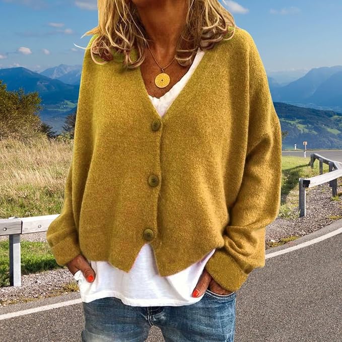Womens Loose Cropped Sweater Cardigan 09