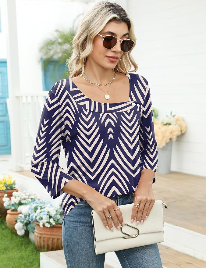 3-navy Blue Apricot Floral