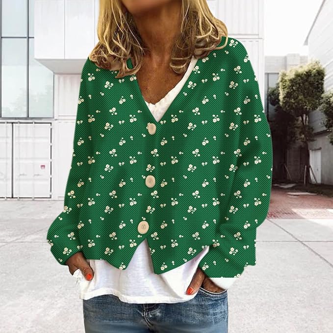 Womens Loose V-neck Cropped Cardigan 11