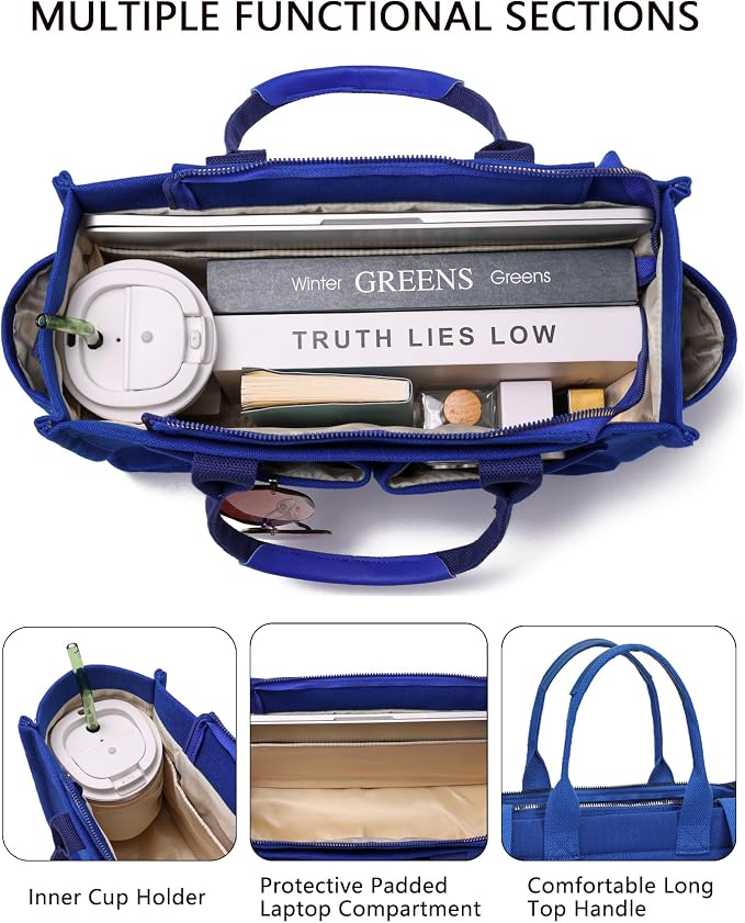 New Upgrade Navy Blue With Compartments and Side Cup Holders