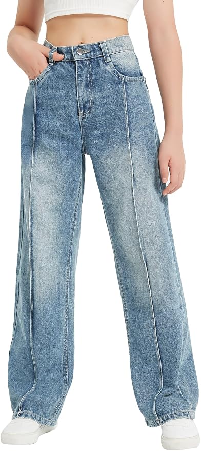 Light Wash Blue-pleated