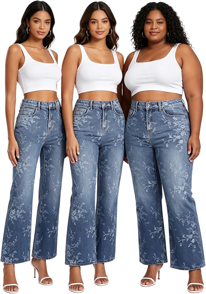 Embroidery Print Blue