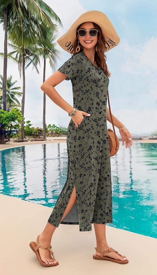 Black Floral Green