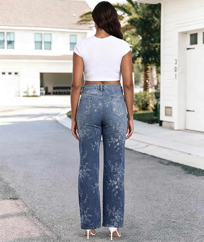 Embroidery Print Blue