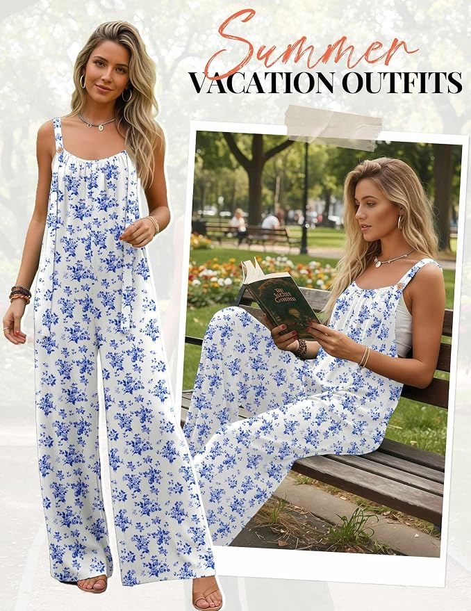 White Blue Floral