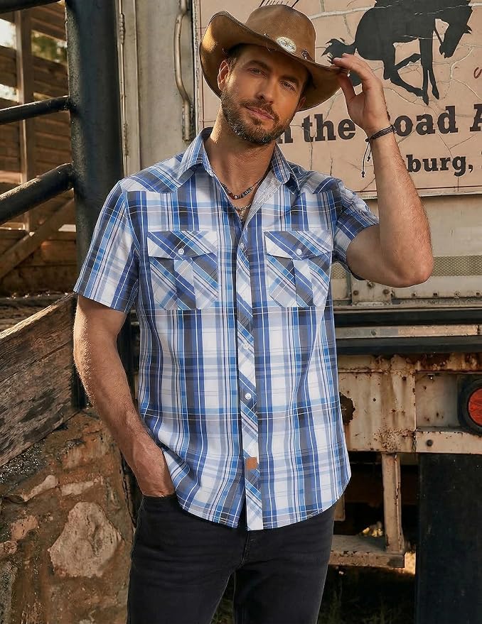 Blue,white,khaki Plaid
