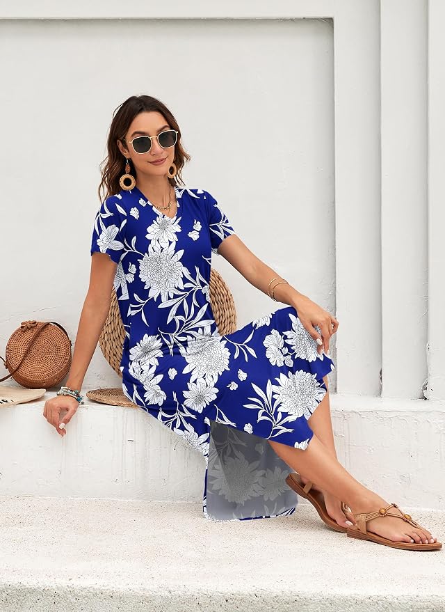 Blue Wt Floral Charm