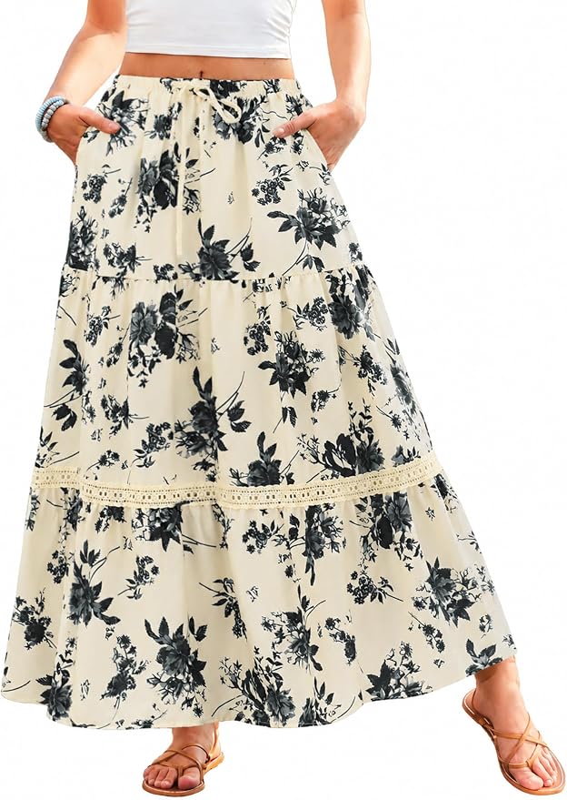‌apricot Black Floral