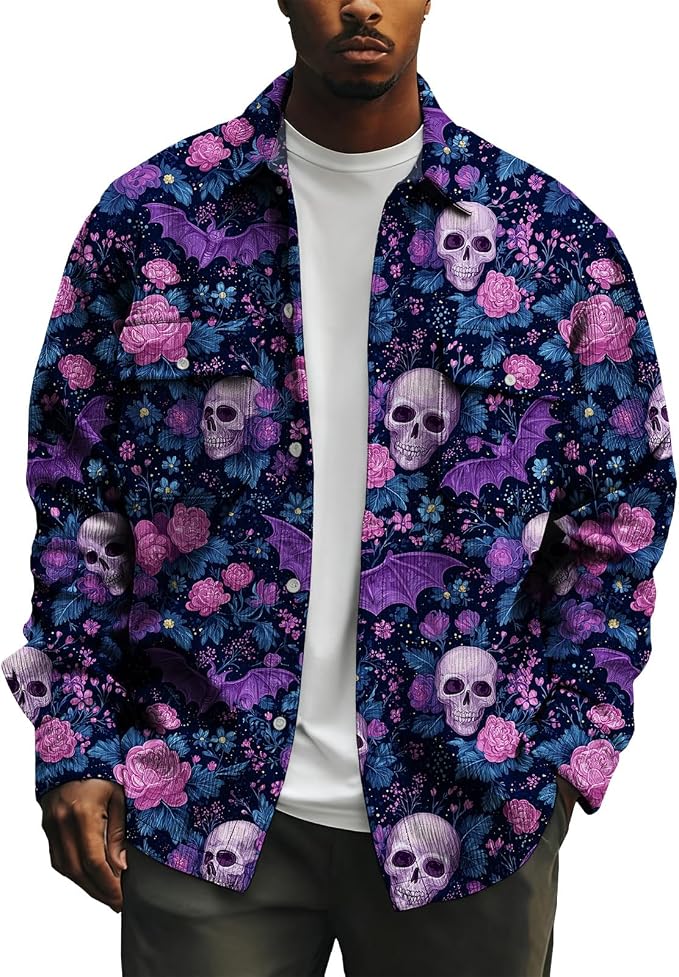 Skull Floral Purple
