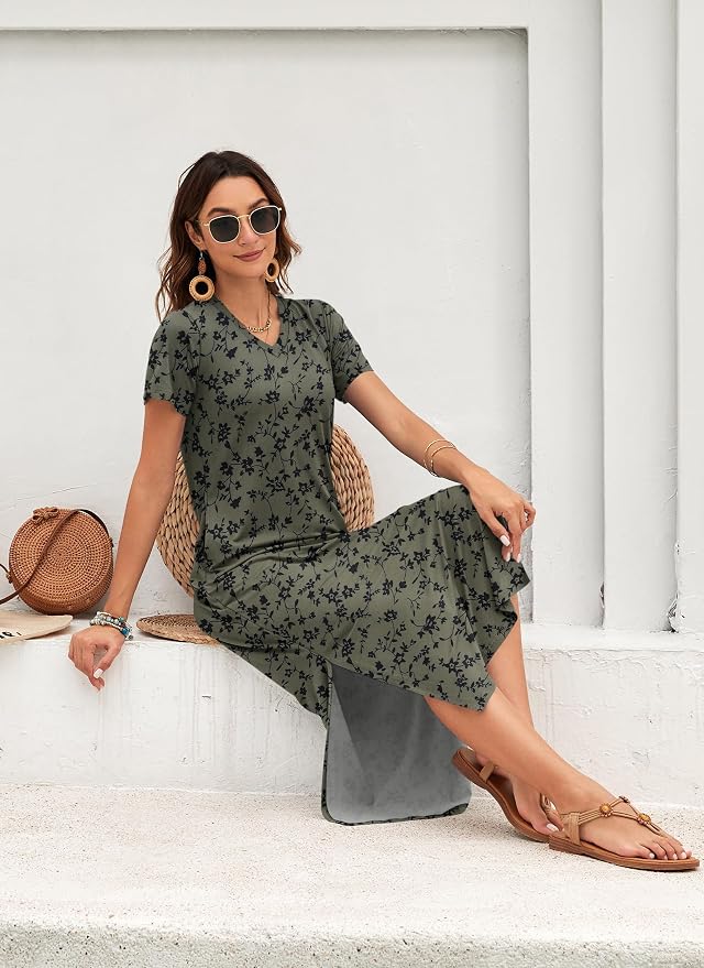 Black Floral Green