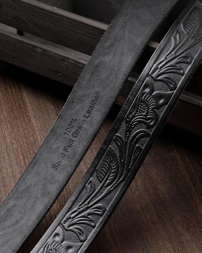 Full Grain Floral Black