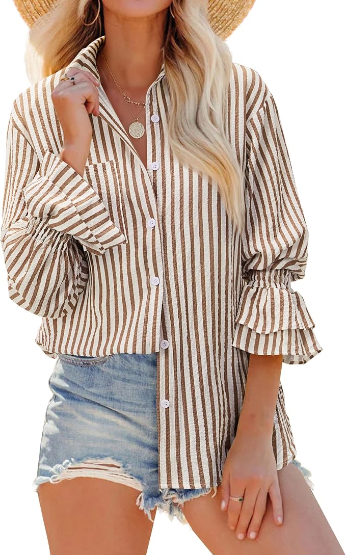 Brown and White Striped