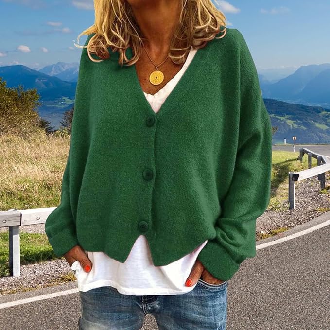 Womens Loose Cropped Sweater Cardigan 04