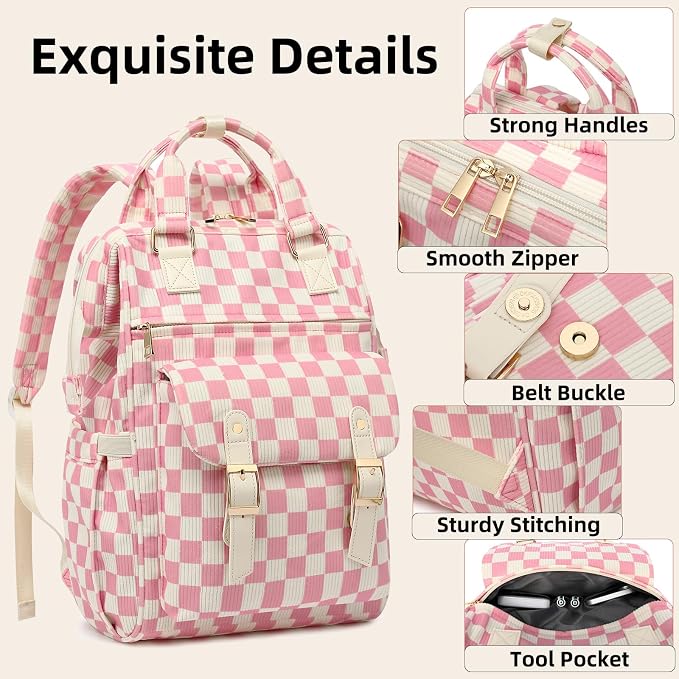 Corduroy Checkered Pink