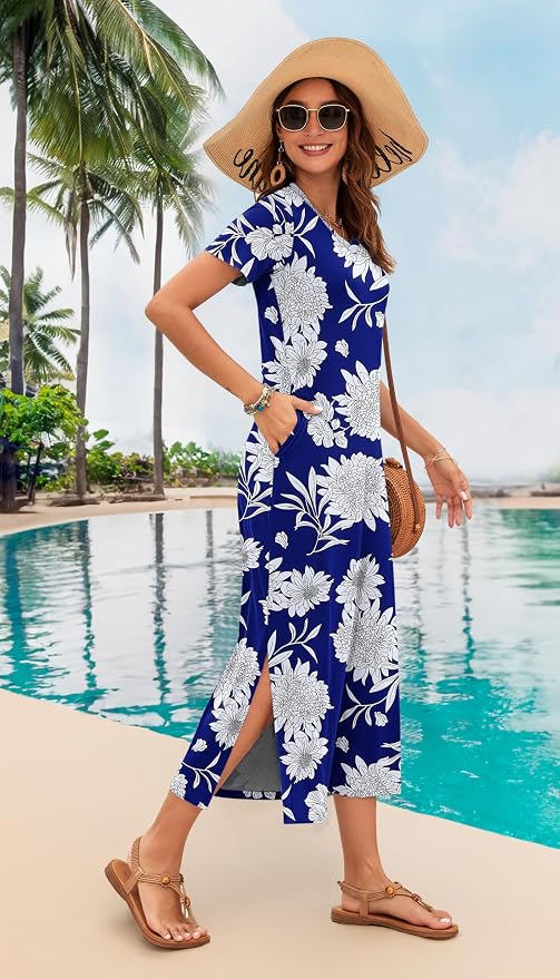 Blue Wt Floral Charm