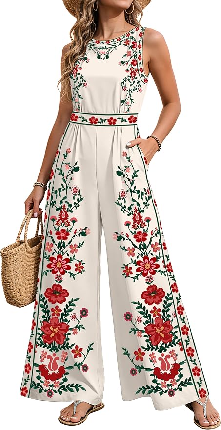 Beige+red Flowers