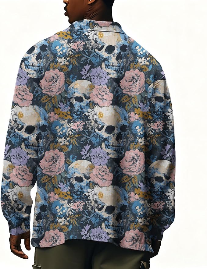 Skull Floral Pink Blue
