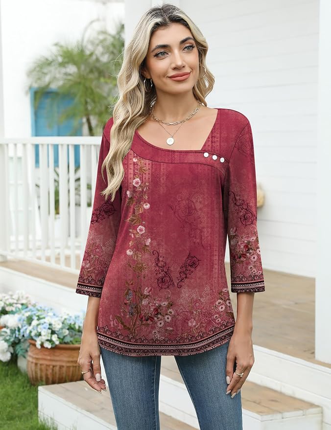 3-retro Red Floral