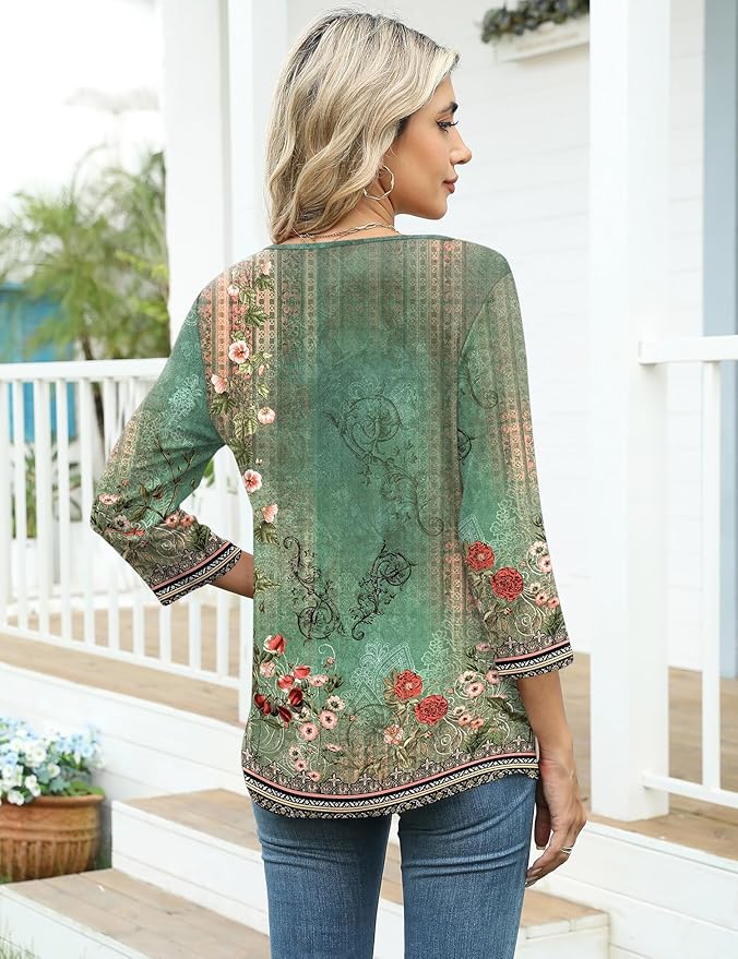 3-retro Green Floral