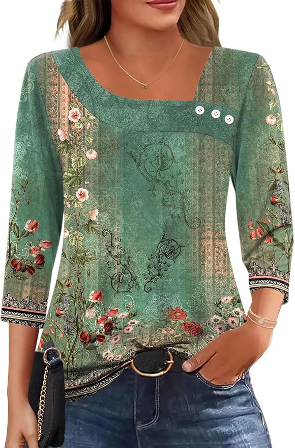 3-retro Green Floral
