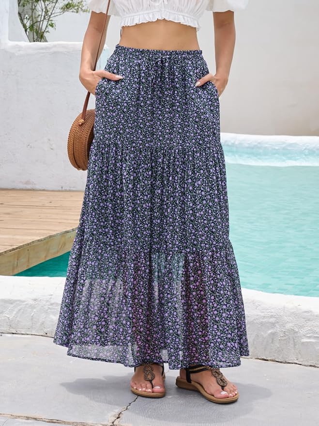 Navy Purple Floral