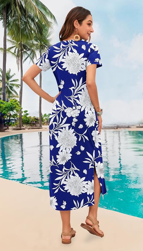 Blue Wt Floral Charm