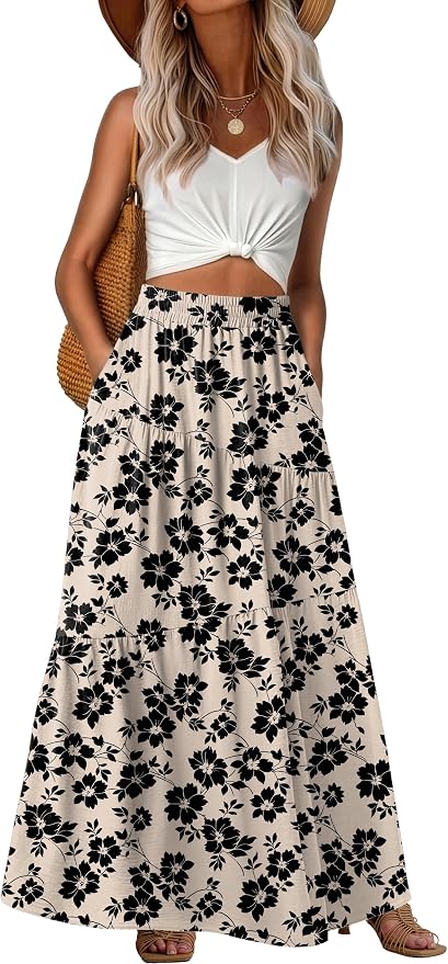 Khaki Black Flower