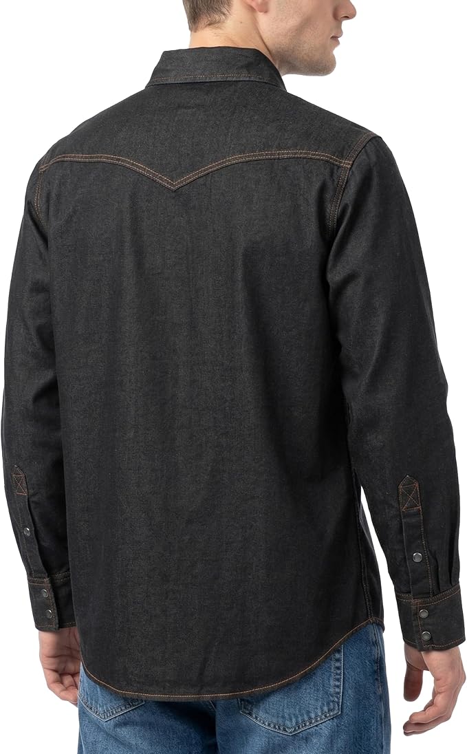 Pearl Snap Denim Black