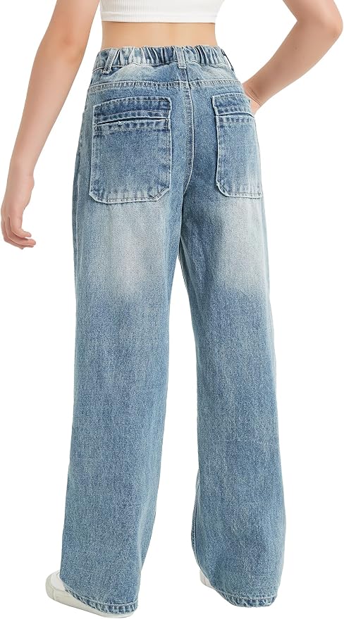 Light Wash Blue-pleated