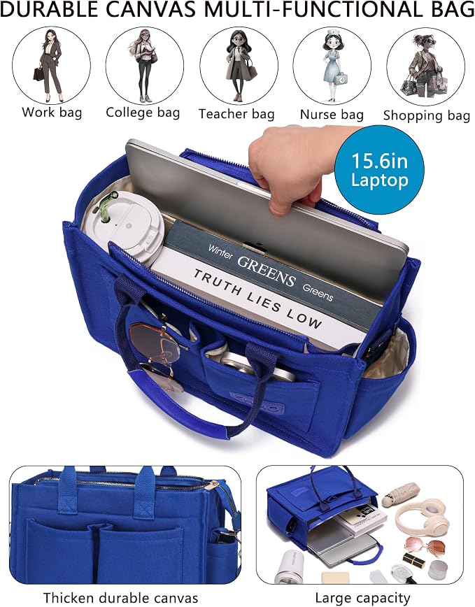 New Upgrade Navy Blue With Compartments and Side Cup Holders