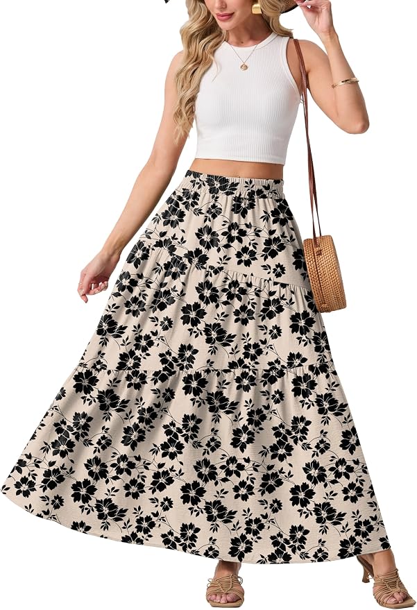 Khaki Black Flower