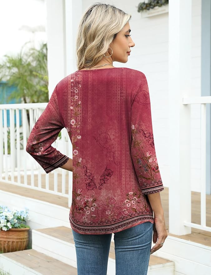 3-retro Red Floral