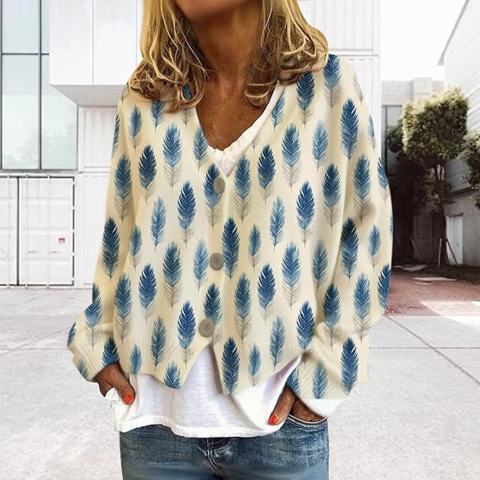 Womens Loose V-neck Cropped Cardigan 17