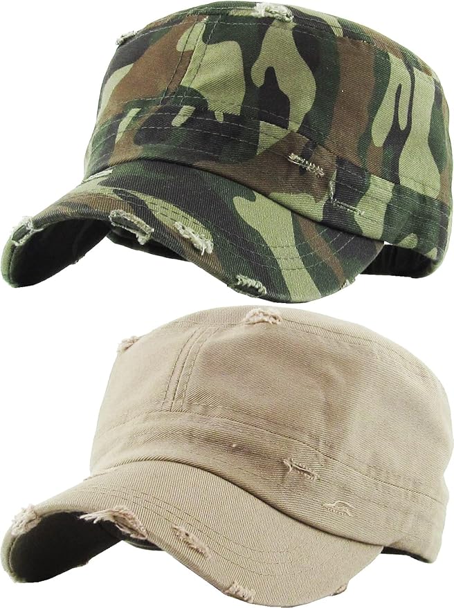 2 Pack: Distressed Khaki & Camo