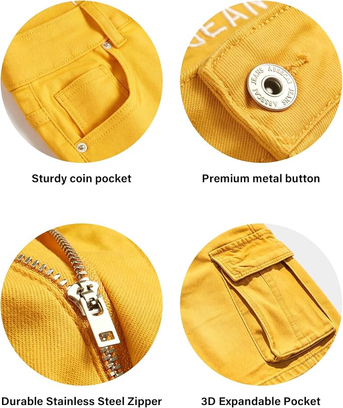 Yellow Flap Back Pocket