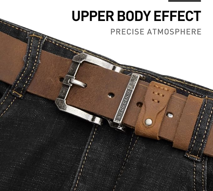 Silver Buckle+brown Belt