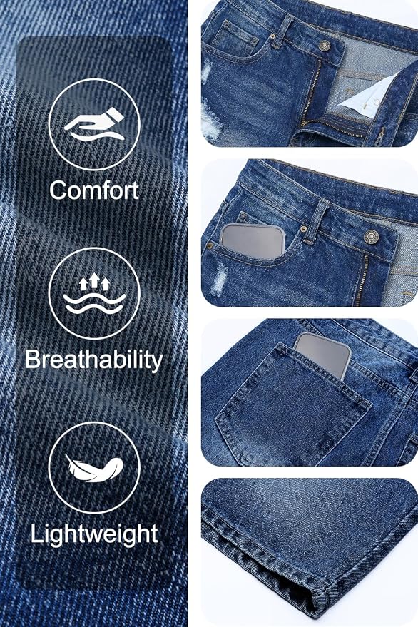 Dark Blue Wash Ripped